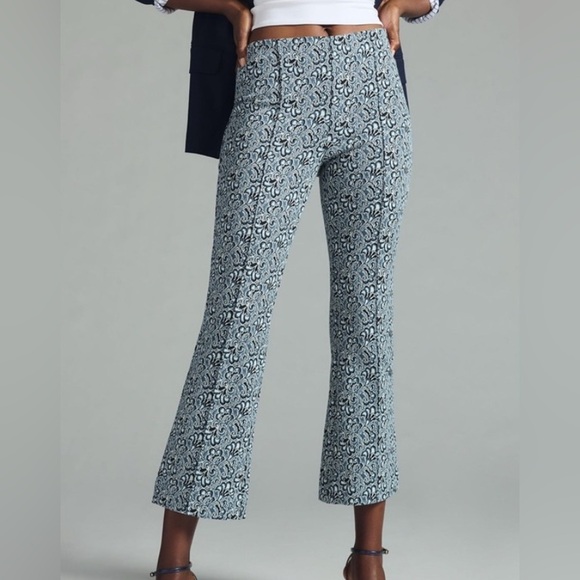 Maeve Pants - Anthropologie Maeve Margot Kick Flare Crop Pant M Pull On Stretch Paisley Office